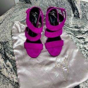 Giuseppe Zanotti Suede Strappy Stiletto Sandals with Dust Bag Size 38